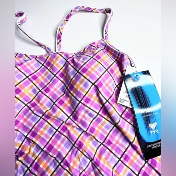 TYR Phoenix Plaid Tankini Top size 14. - Picture 3 of 8
